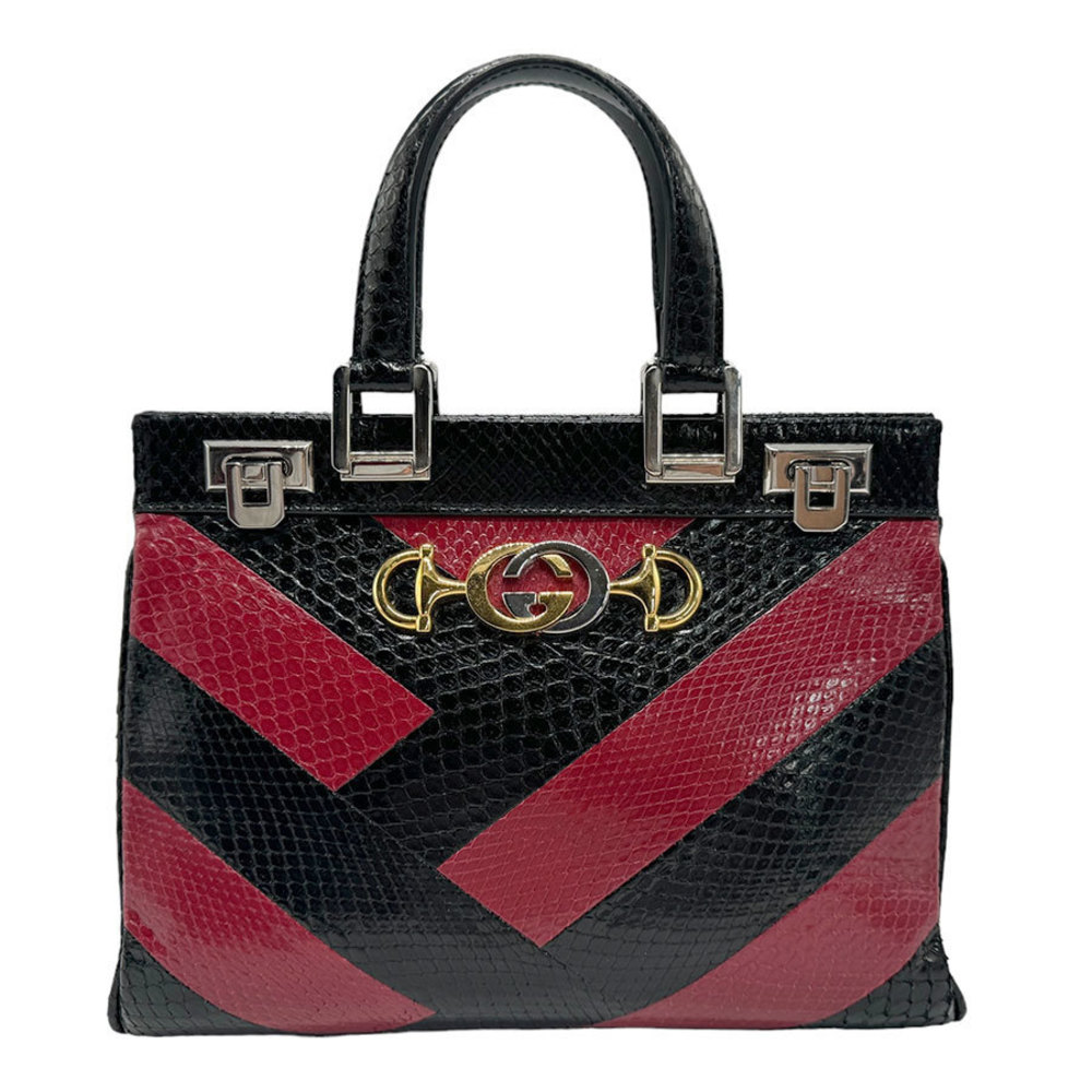 Gucci Zumi Python Shoulder Bag Black - image 1